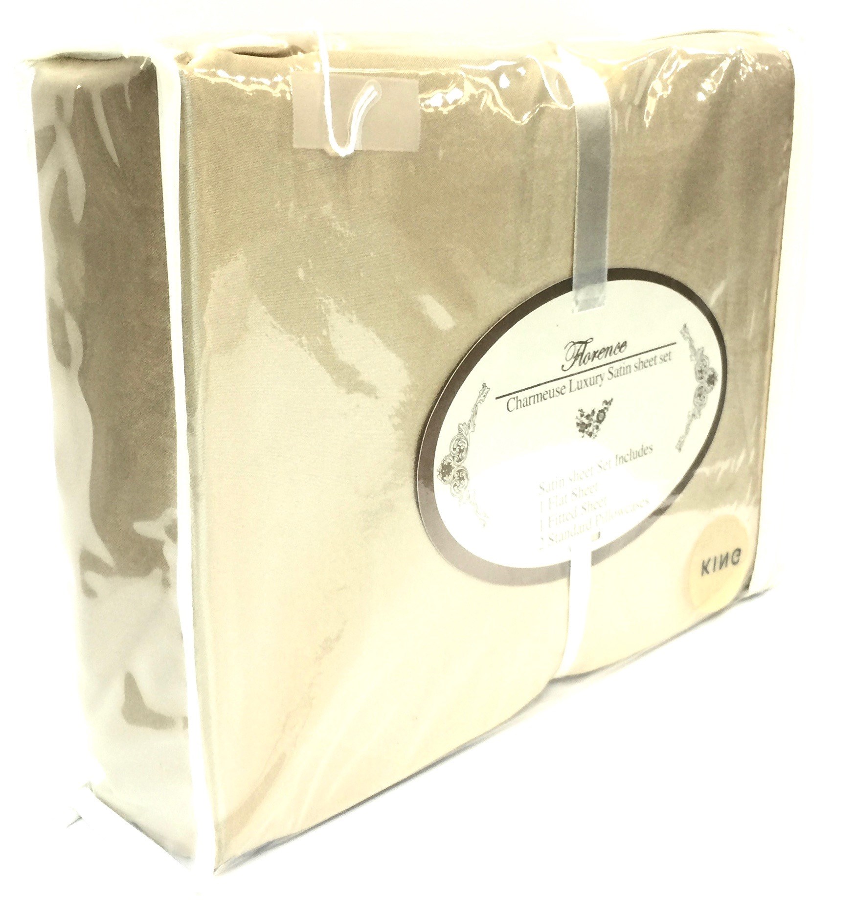 (image for) Satin Bed Sheet Set/4 King - Gold
