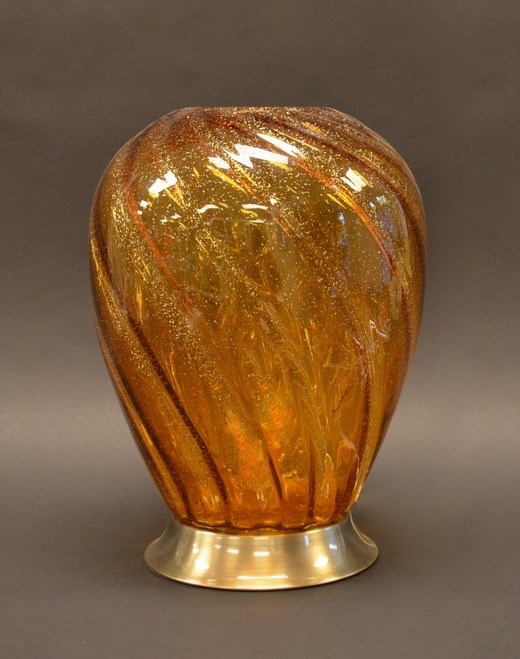 14" Clear Amber Silver Dot Lamp (image for) 14" Clear Amber Silver Dot Lamp