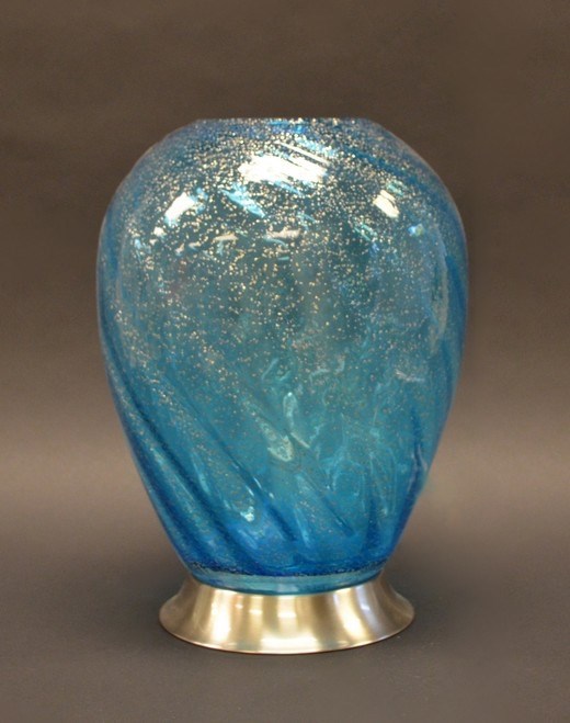 (image for) 14" Clear Light Blue Silver Dot Lamp