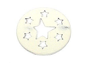 (image for) Large White Wash Tin Lid 3.5"