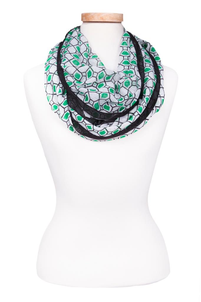 Infinity Checkerboard Scarf Green