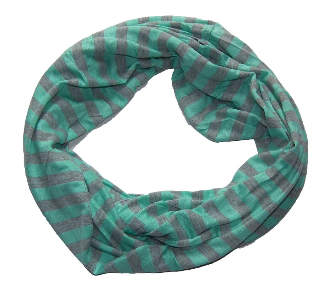 (image for) Grey Stripe Infinity Scarf asst