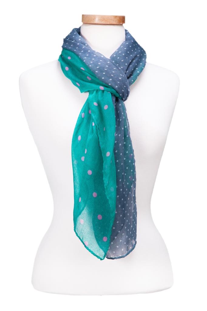 (image for) 2 Tone Polkadot Scarf asst