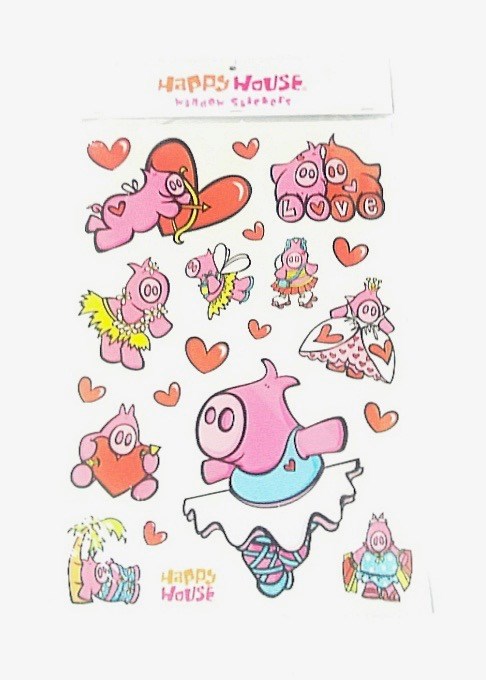 (image for) Happy House Piggy Window Sticker