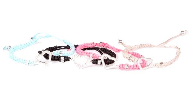(image for) Braided Bracelet w/Crystal Heart