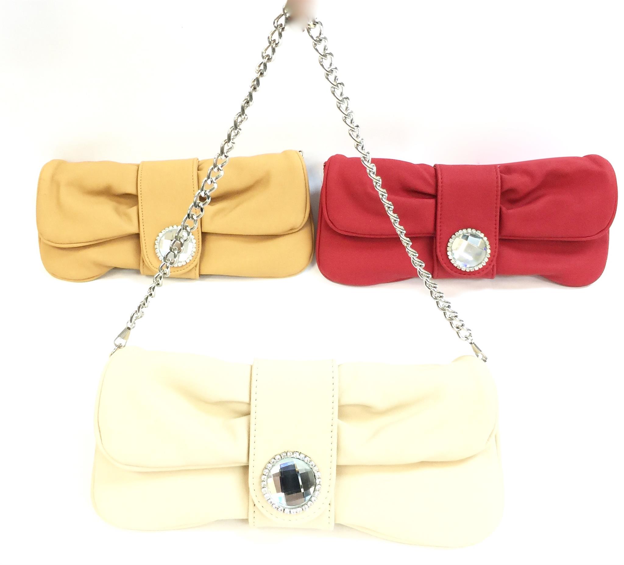 (image for) 10x4 Suede Evening Bag W/Gem Asst