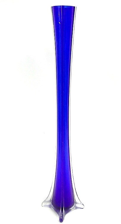 Glass Tower Vase Blue 20" (image for) Glass Tower Vase Blue 20"