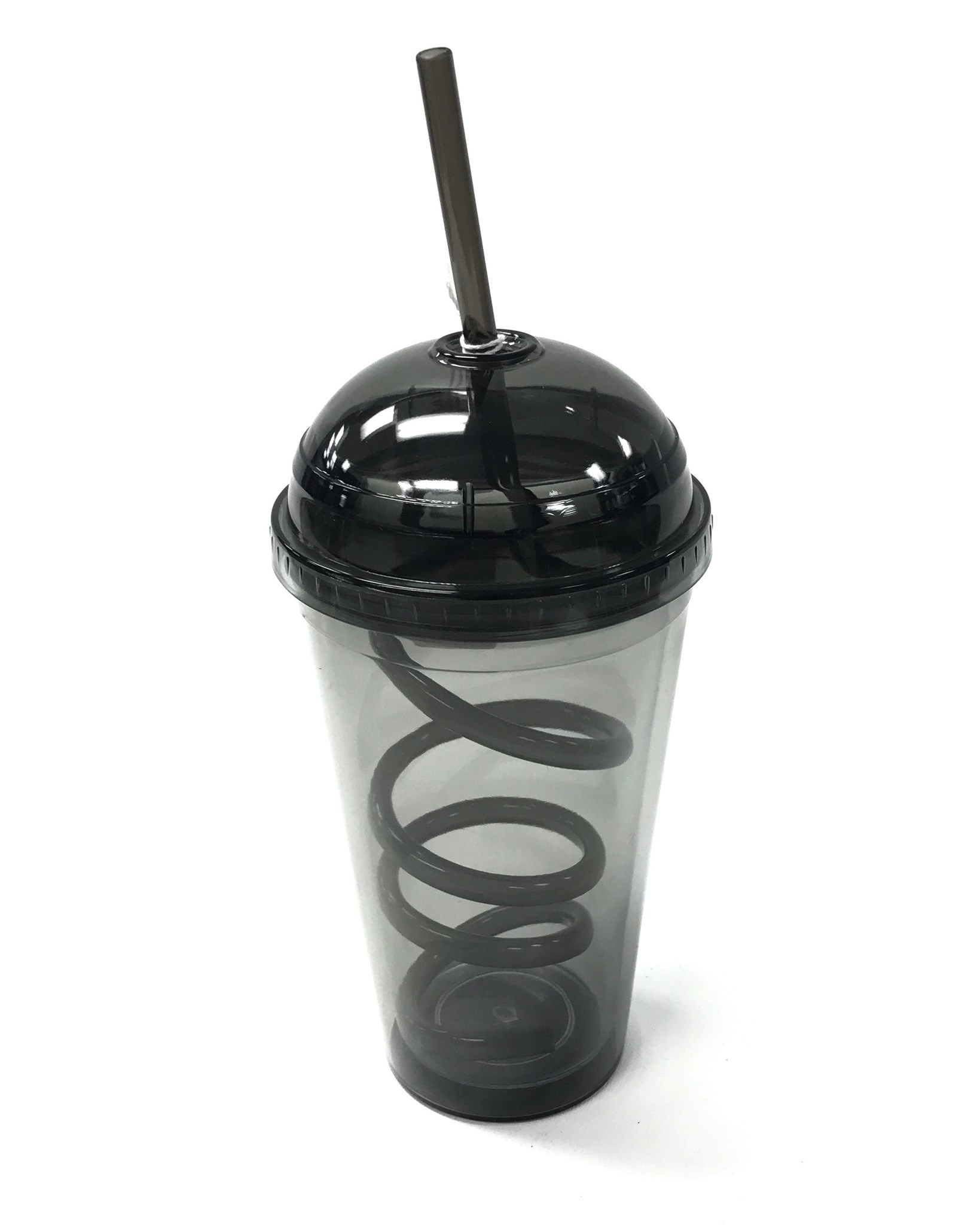 (image for) (126690) Dome Tumbler With Curly Straw 16 Oz - Smoke/Smoke