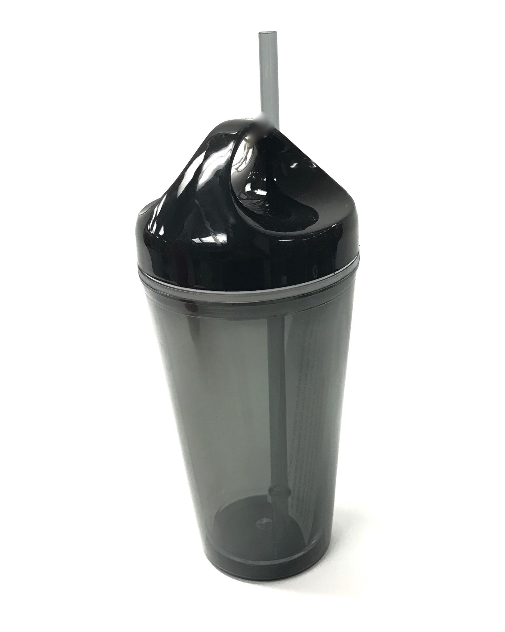 (image for) (0017480) Circle Lid Acrylic Tumbler 16 Oz - Smoke/Black