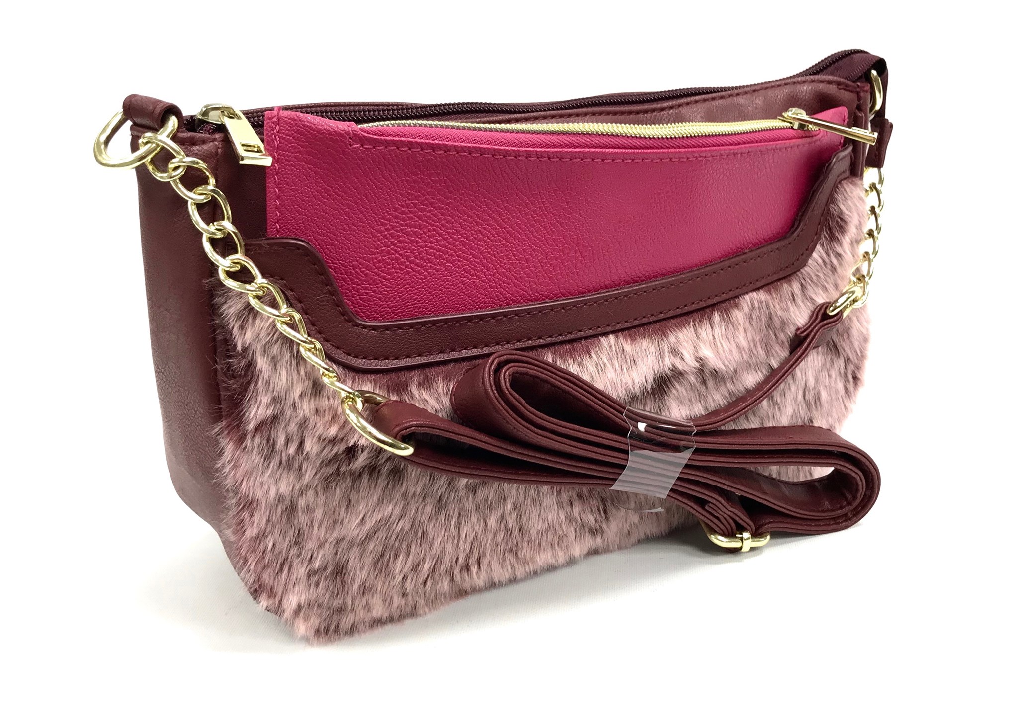 (image for) Tote - Wine Fur Front w/Insert & Lock