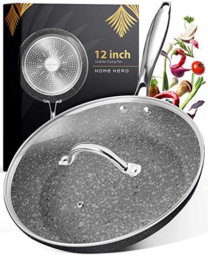 (image for) 10" Fry Pan W/Glass Lid SS Handle - Black/Spots