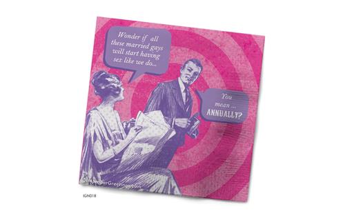 (image for) 20 Ct Beverage Napkin - "Married"