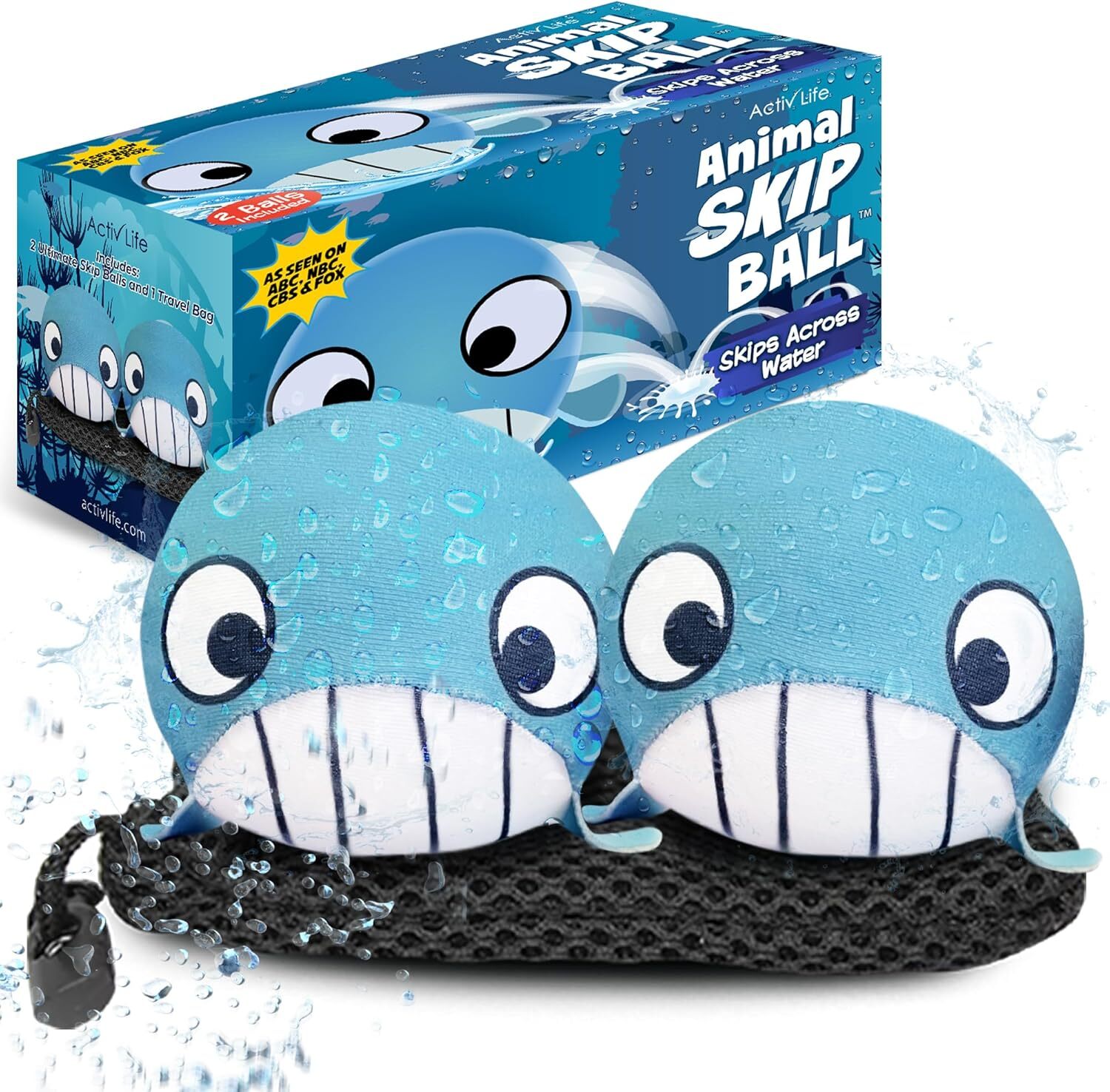 (80380) Whale Water Skip Balls 2PK (image for) (80380) Whale Water Skip Balls 2PK
