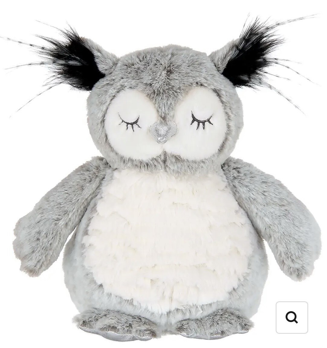 (image for) Bearington Owliver Grey Plush Owl Stuffed Animal 10 Inch
