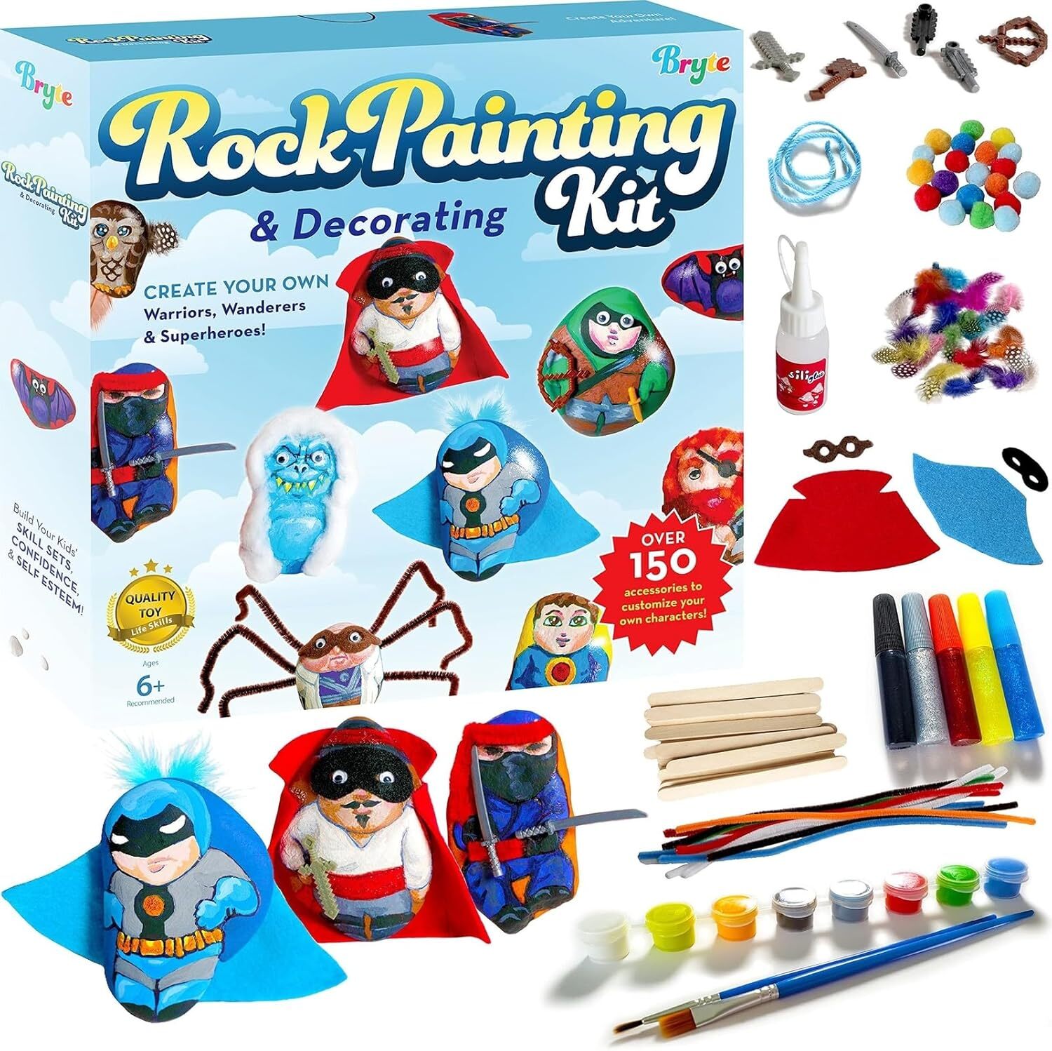 (image for) Rock Painting Kit Ninja/Warrior/Superhero