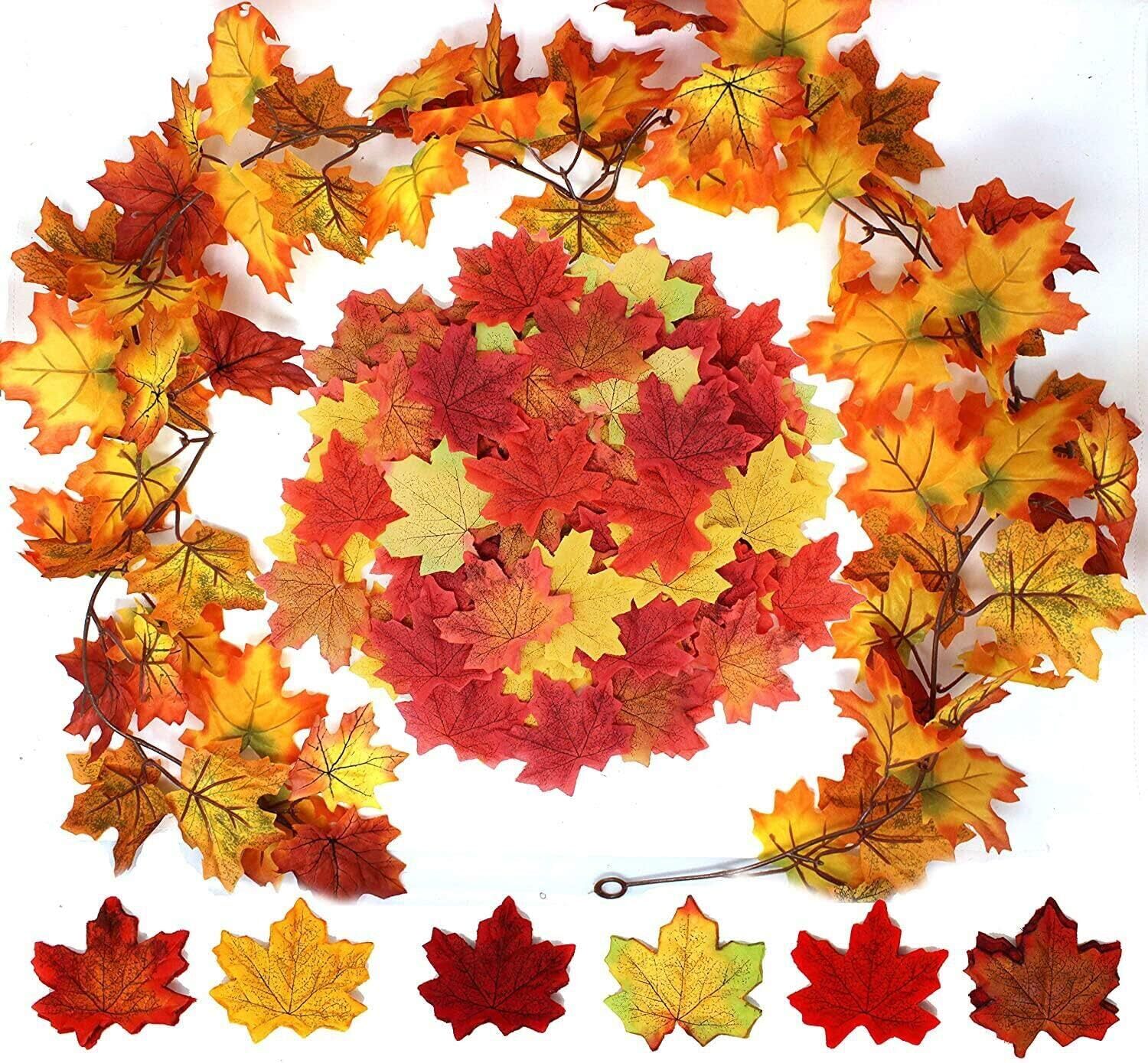 (image for) 5.5 ft Artificial Maple Leaves Garland, 240 Pcs