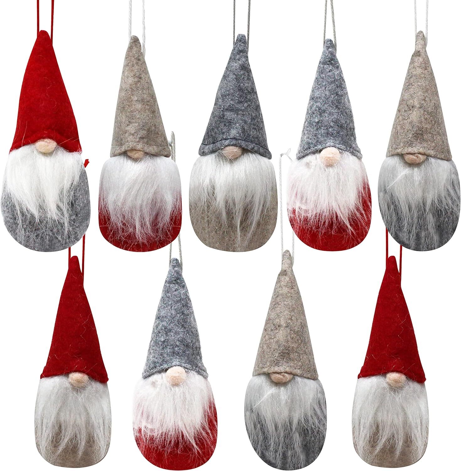 (image for) Set/9 - 6" Red Gray Beige Gnomes