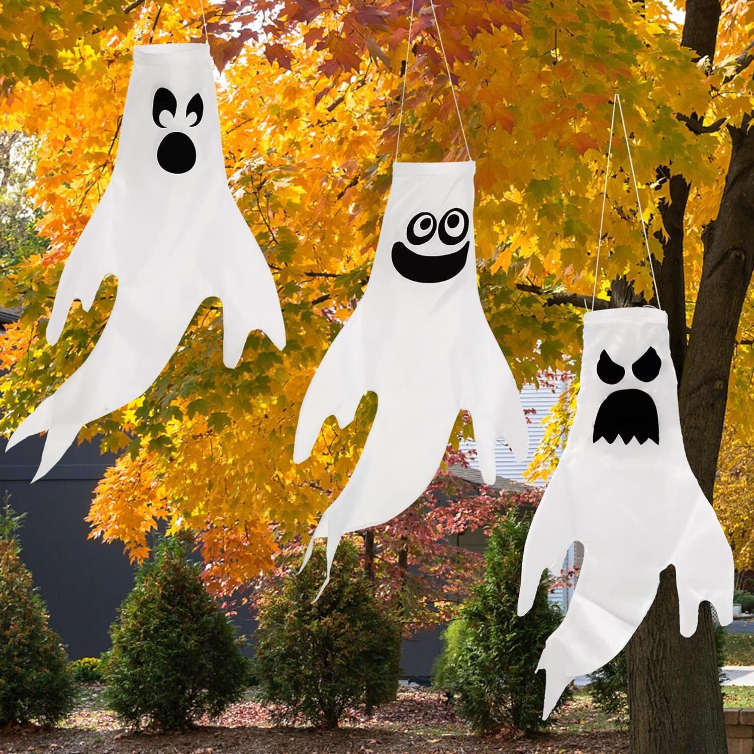 (image for) Halloween 18" Ghost Windsock, 3 Packs