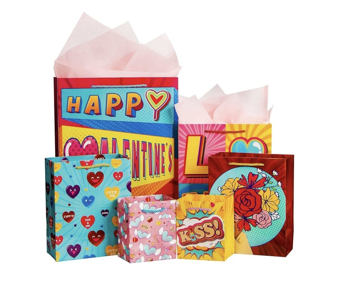 (image for) 12PC Assorted Size Valentine Gift Bag