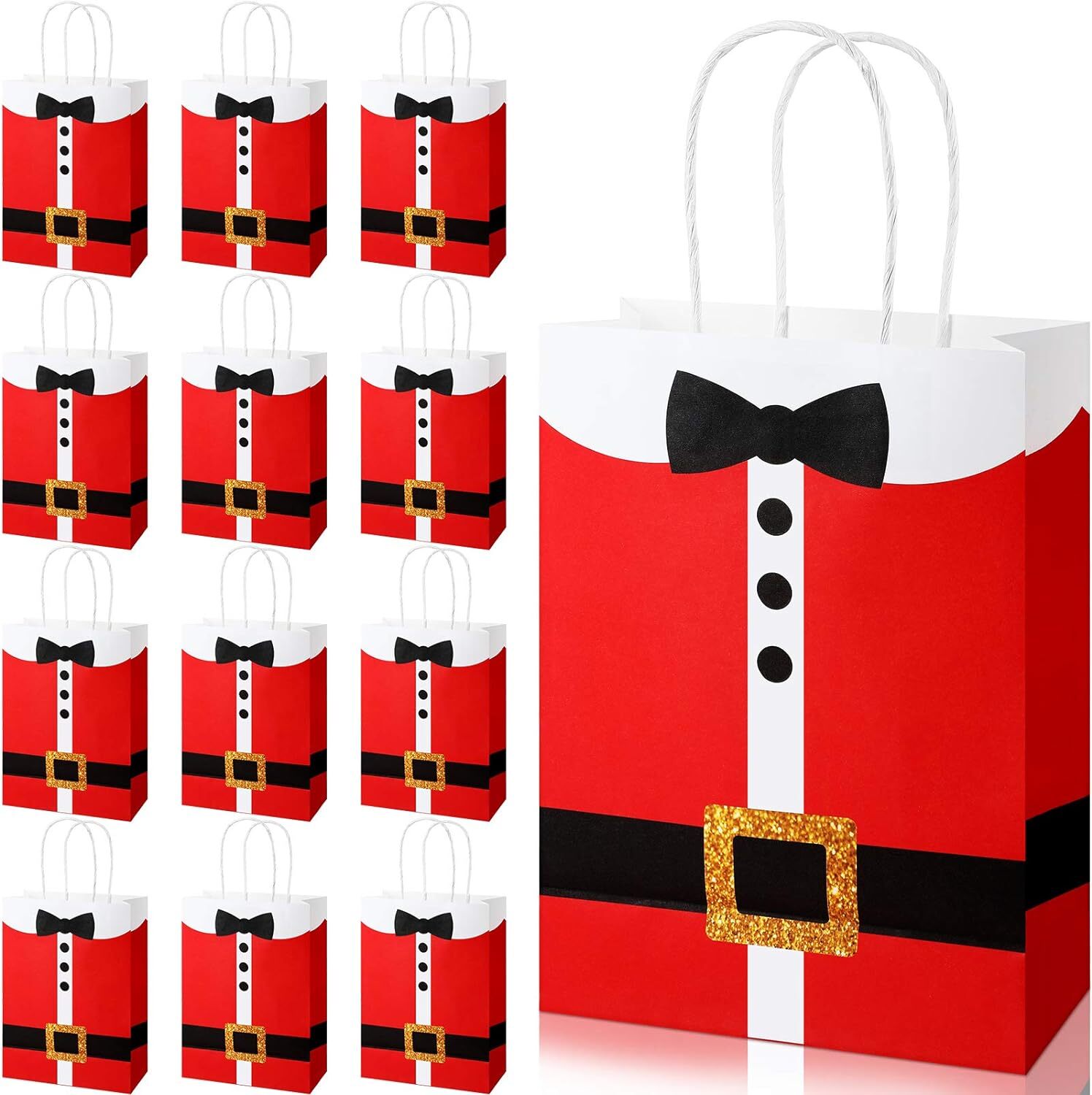 (image for) 18PK 10" Santa Clause Suit Gift Bags