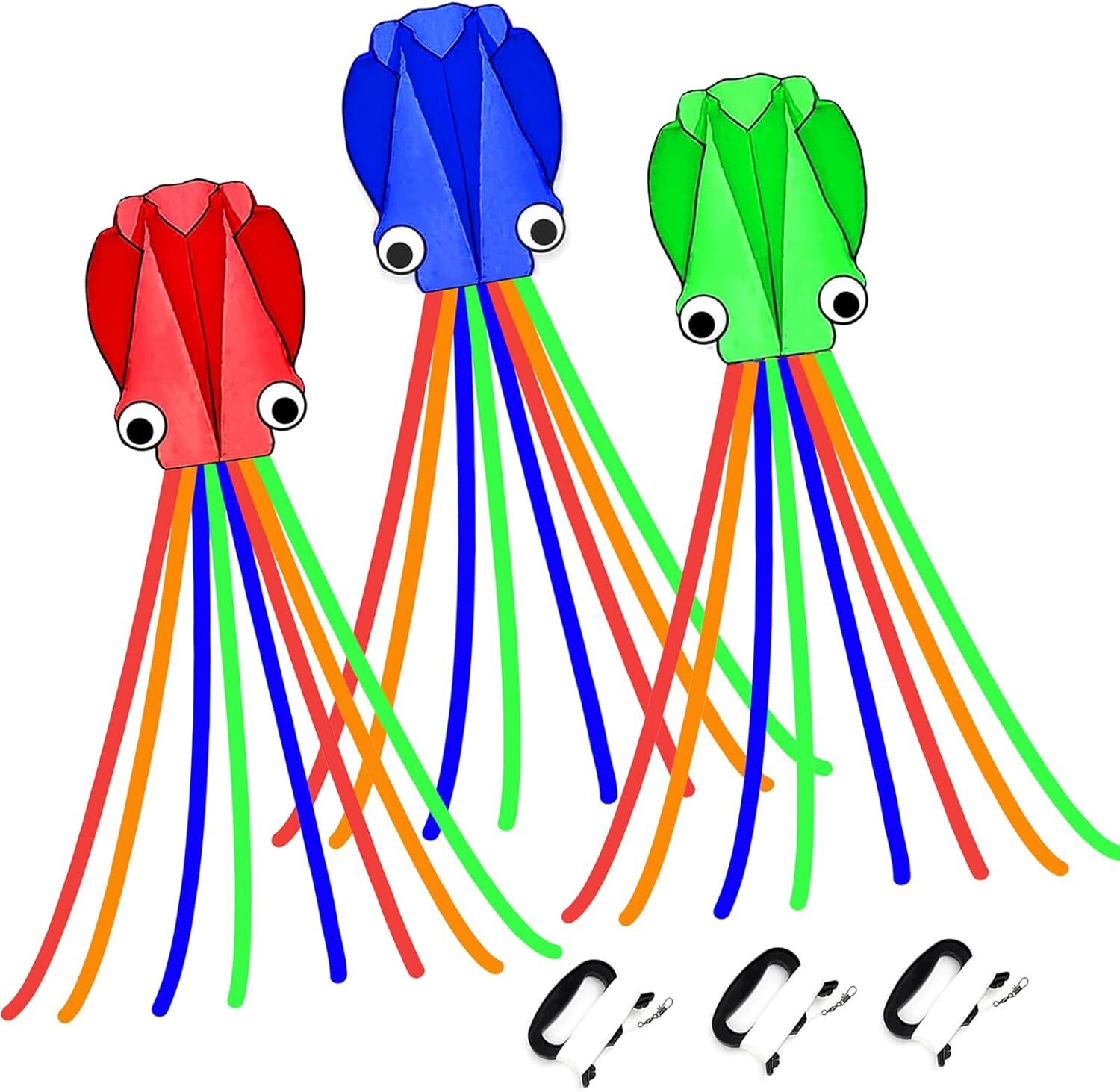 (image for) 3PK Octopus Kite (Red, Green, Blue)