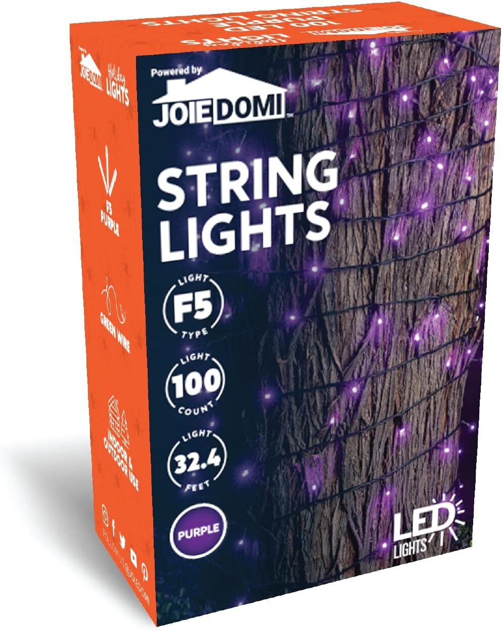(image for) 3PK 100 LED Purple String Lights
