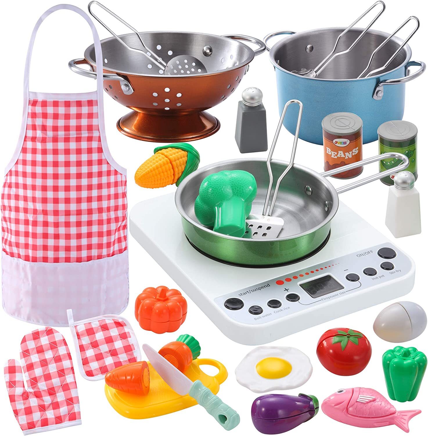 (image for) Kids Stainless Steel Pot Kitchen Set