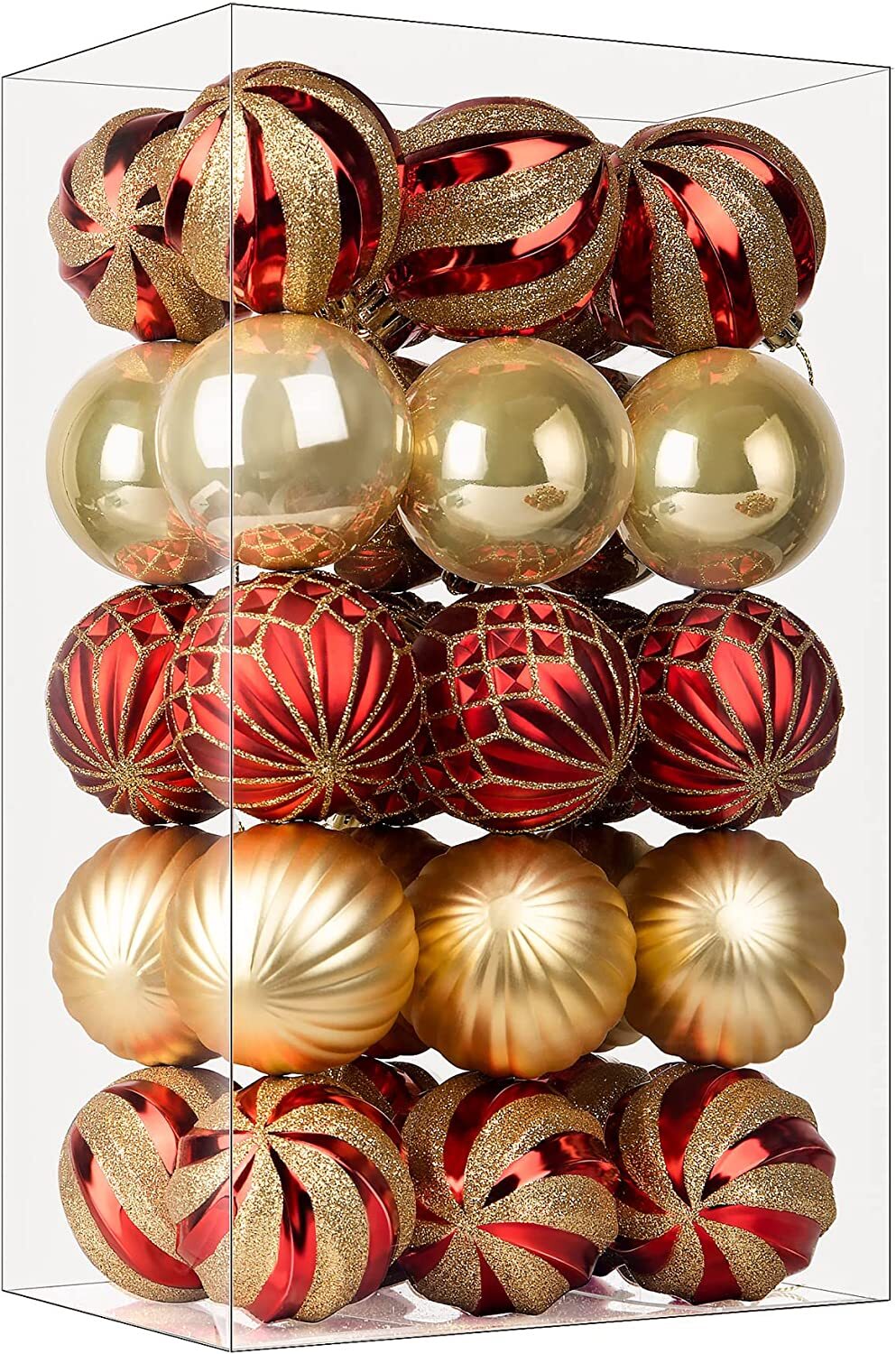 (image for) 30CT 8cm Christmas Ornaments - Red/Gold