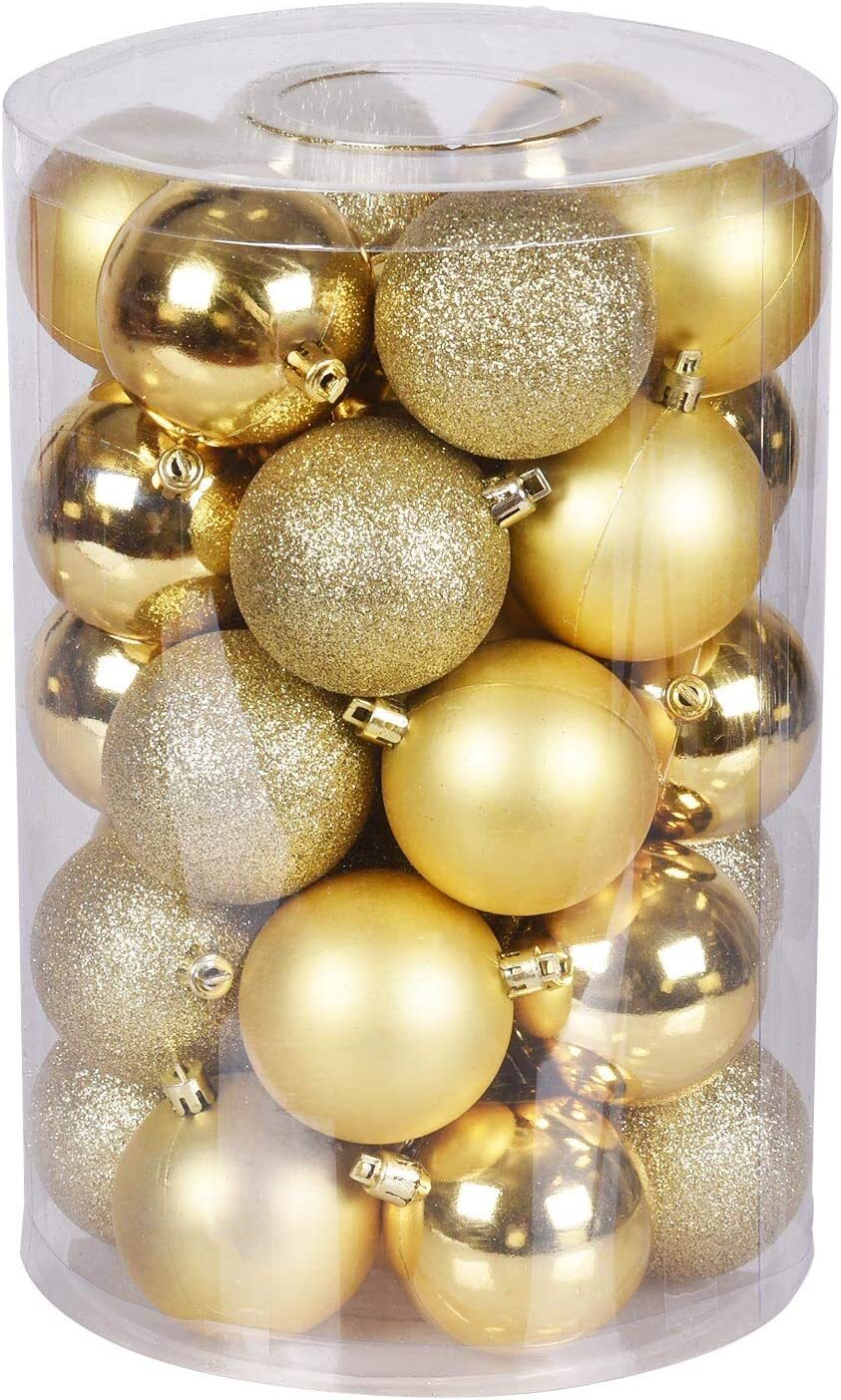 (image for) 30CT 8CM Christmas Ornaments - Gold/Silver