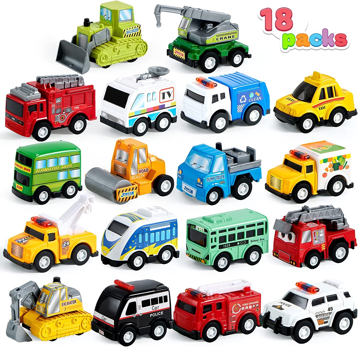 15PC Essential City Vehicles W/Carrier