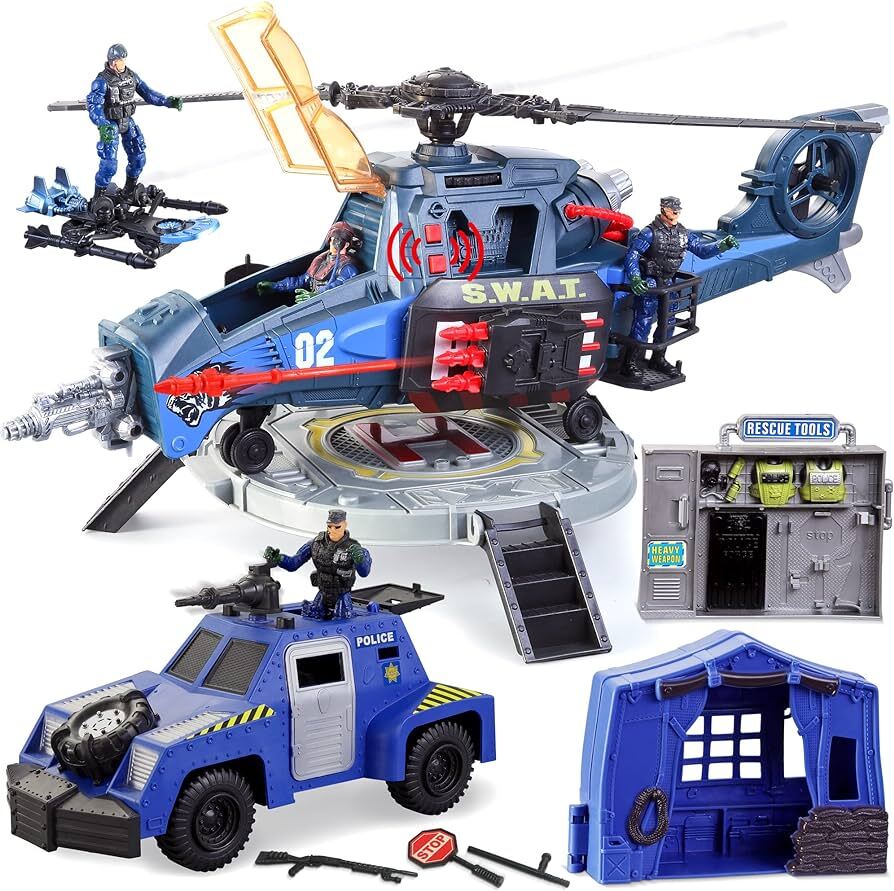 (image for) Police Combat Helicopter Toys Set