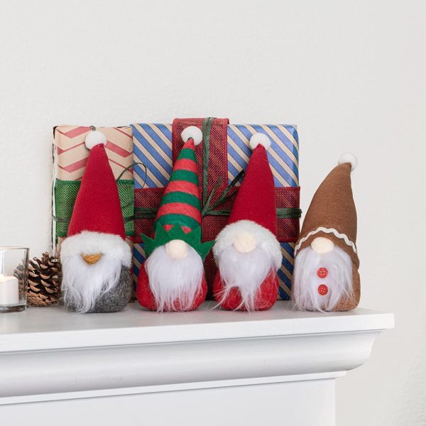 (image for) Set/4 Gingerbread, Penguin, Elf and Santa Gnome
