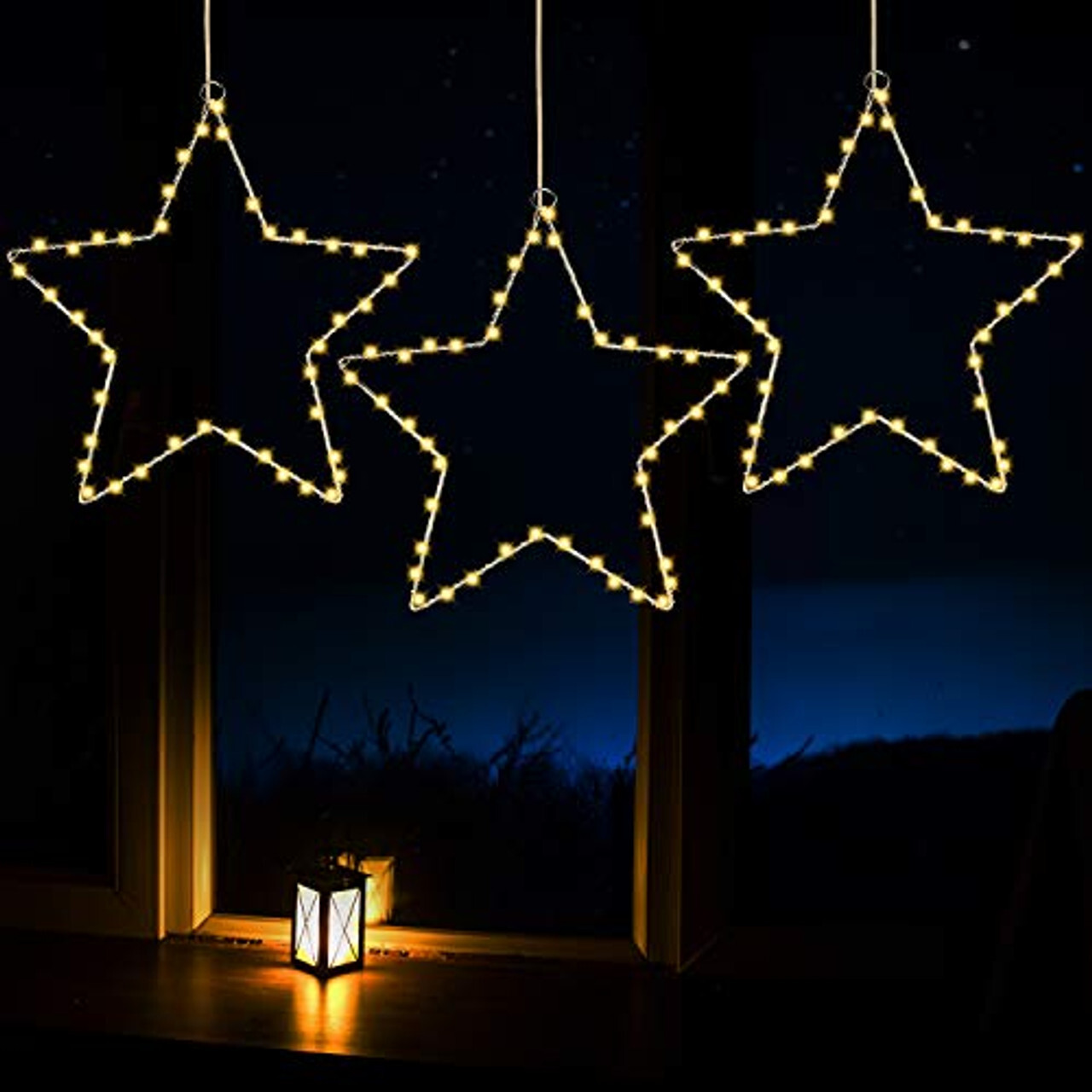 (image for) 135 LED Window Star Lights Warm White