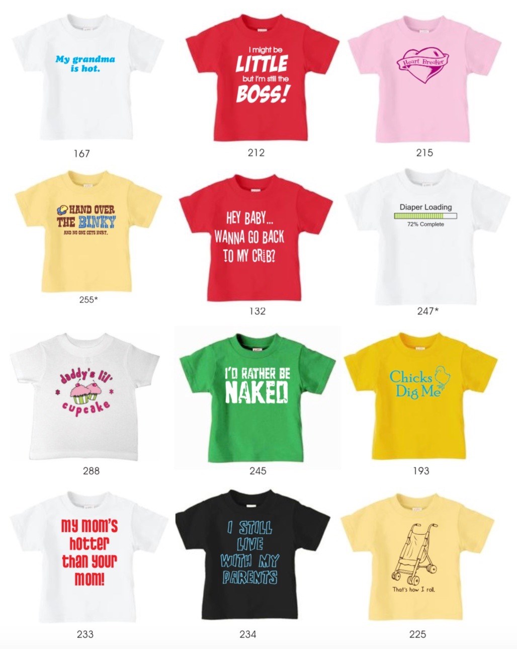 Humorous Toddler Tee Shirts