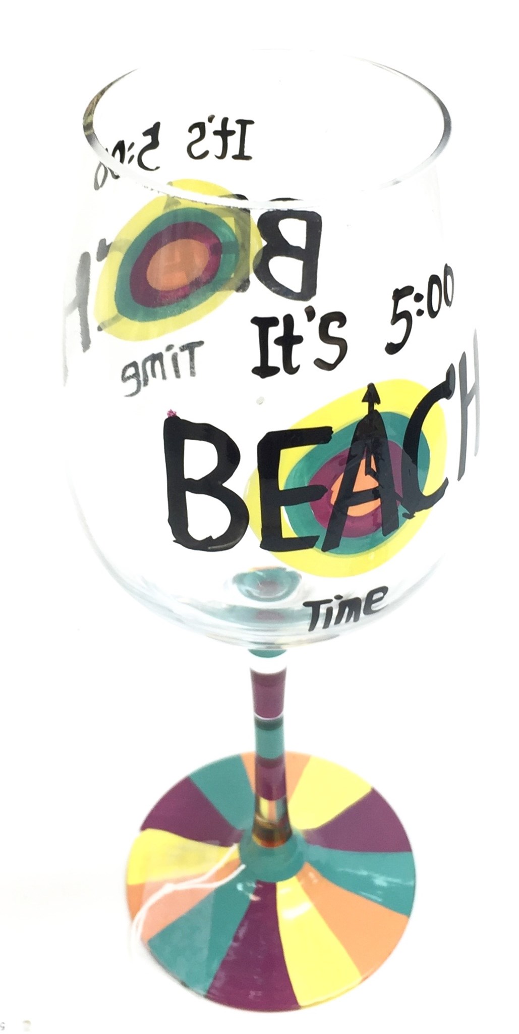 5 O'Clock Beach Time Wine Glass (image for) 5 O'Clock Beach Time Wine Glass