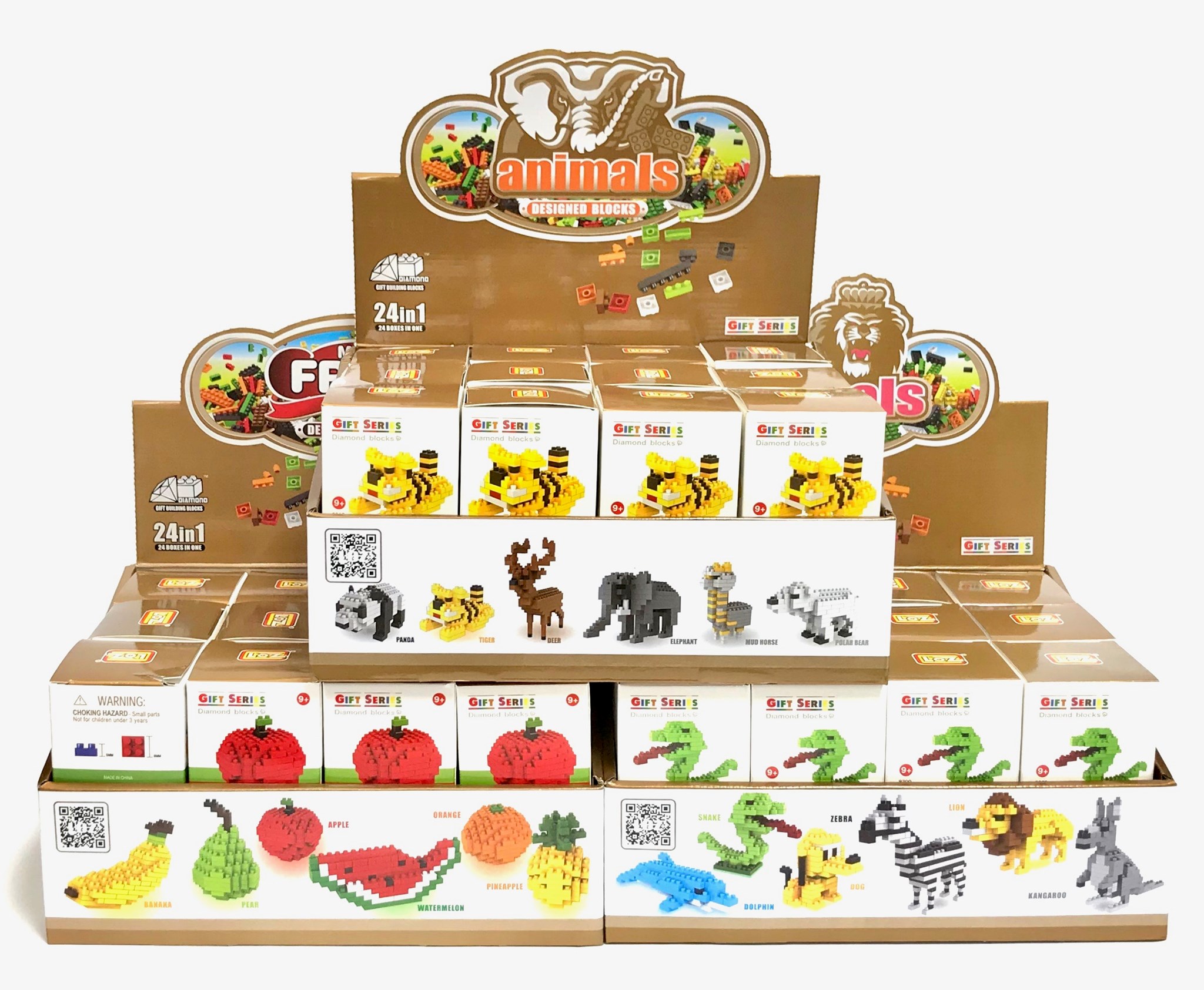 (image for) Loz Asst Blocks Animals & Fruits 90 Pcs