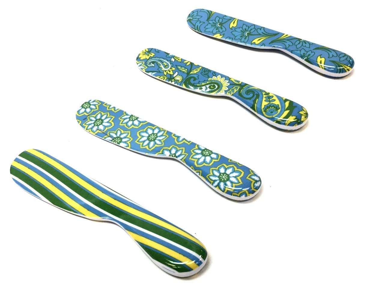 (image for) Set/4 Blue/Green Paisley Spreaders