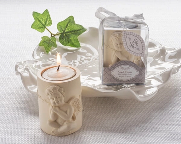 Angel Wishes Cherub Tea Light Candle Holder