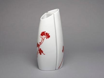 Tall Vase Set/2 Dogwood Blossom Flame