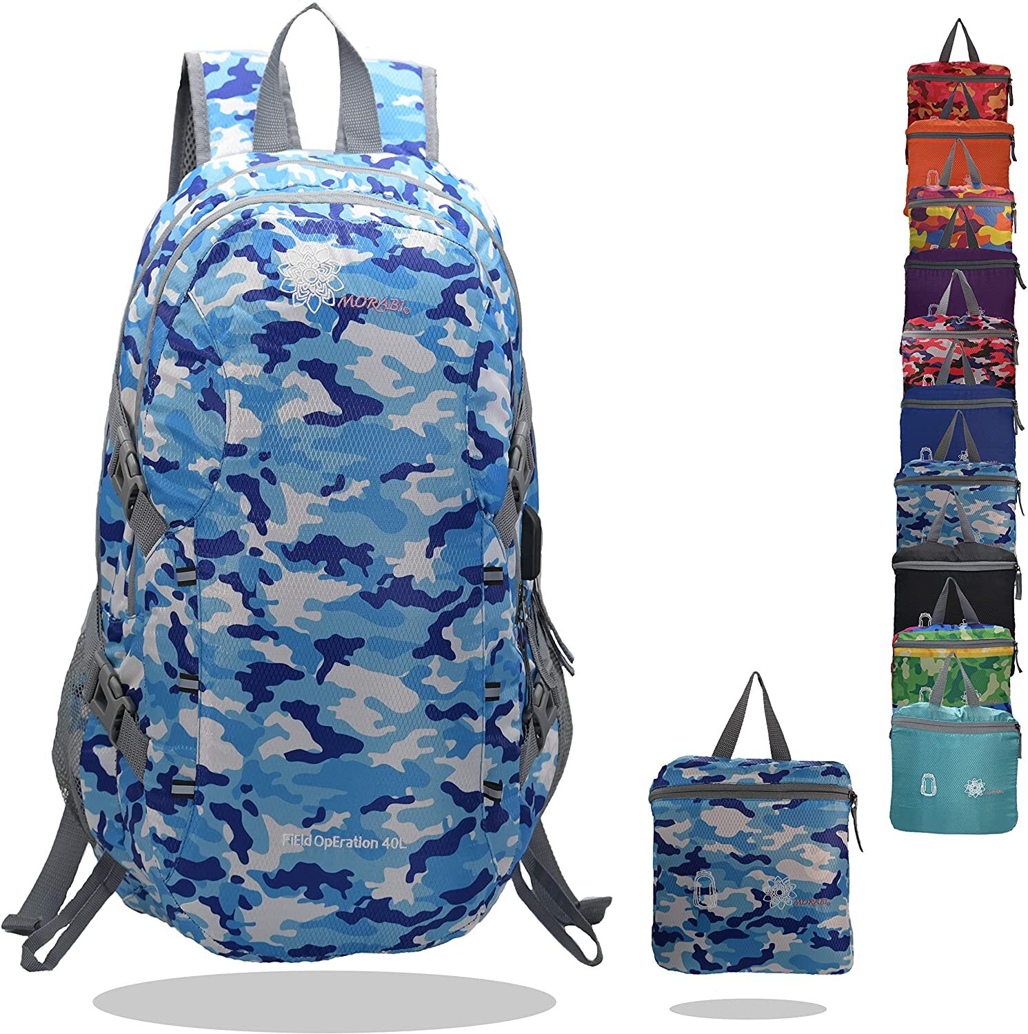 Camping Backpack - Blue Camo
