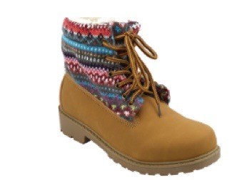 (image for) Lace Up Half Knit Boot Tan