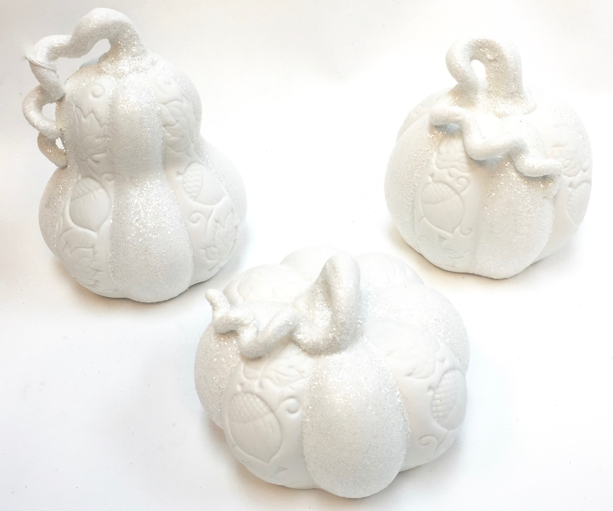 Set/3 Porcelain Glitter Pumpkin (image for) Set/3 Porcelain Glitter Pumpkin