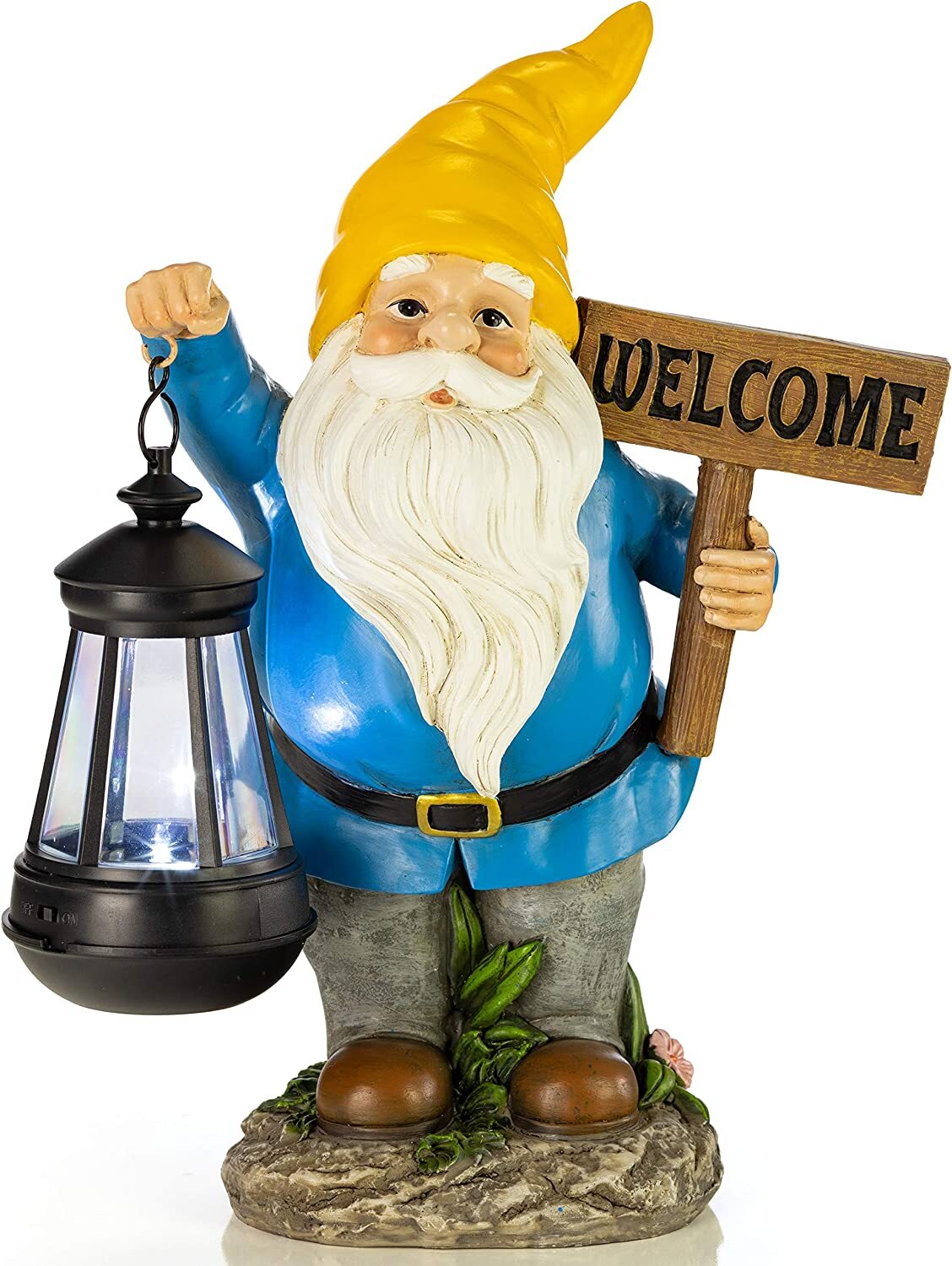 Yellow Hat Welcome Gnome Solar