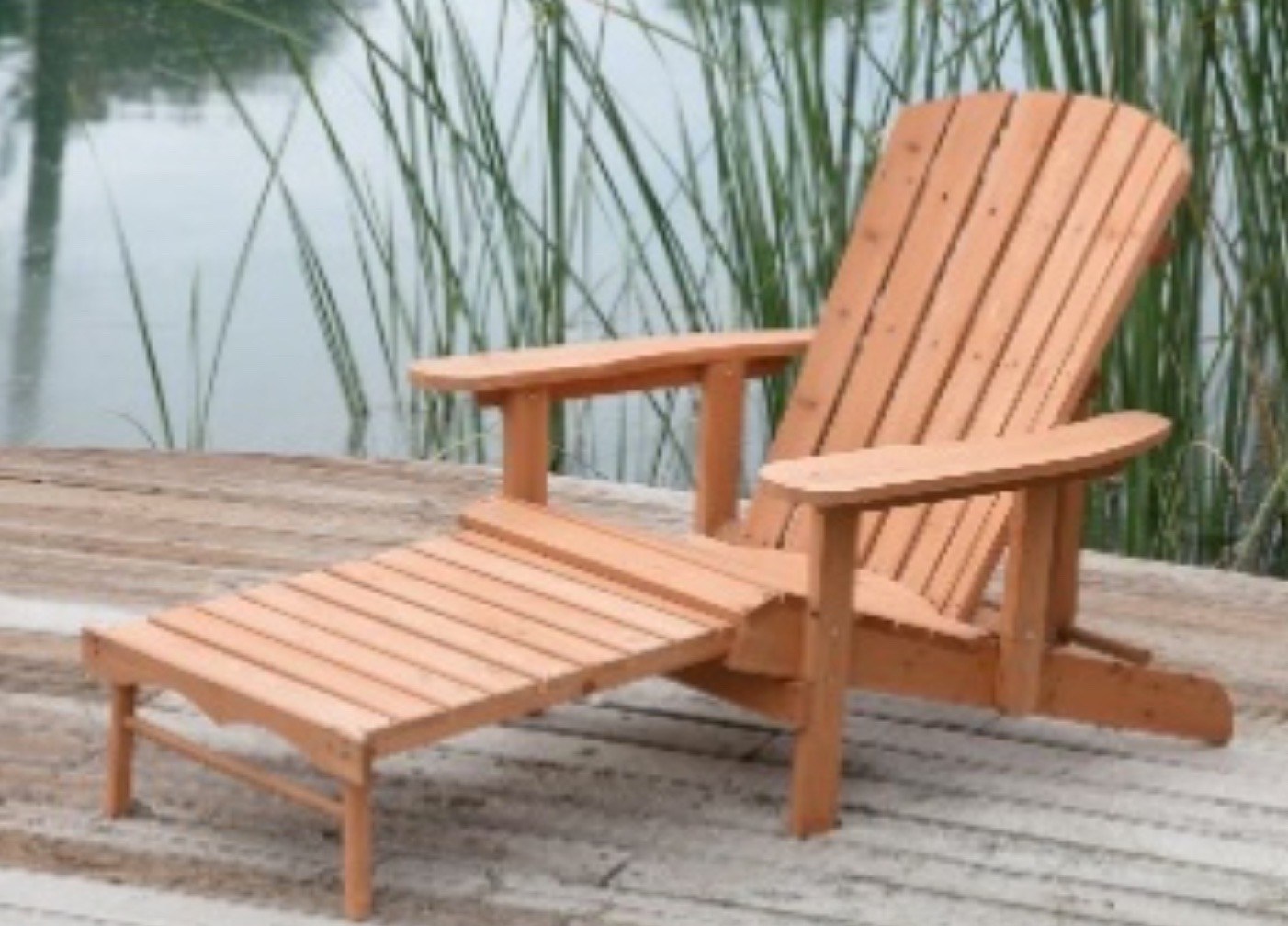 (image for) Grand Daddy Adirondack Chair - Natural Wood