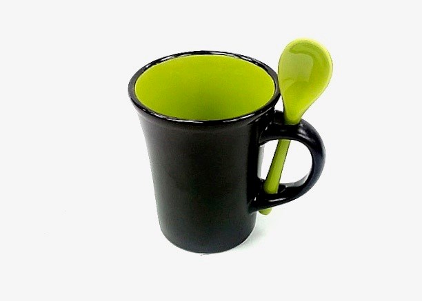 (image for) 8 Oz Lime Grn In/Black Out Spoon Mug