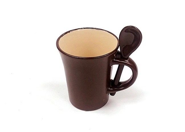(image for) 8 Oz Almond In/Brown Out Spoon Mug