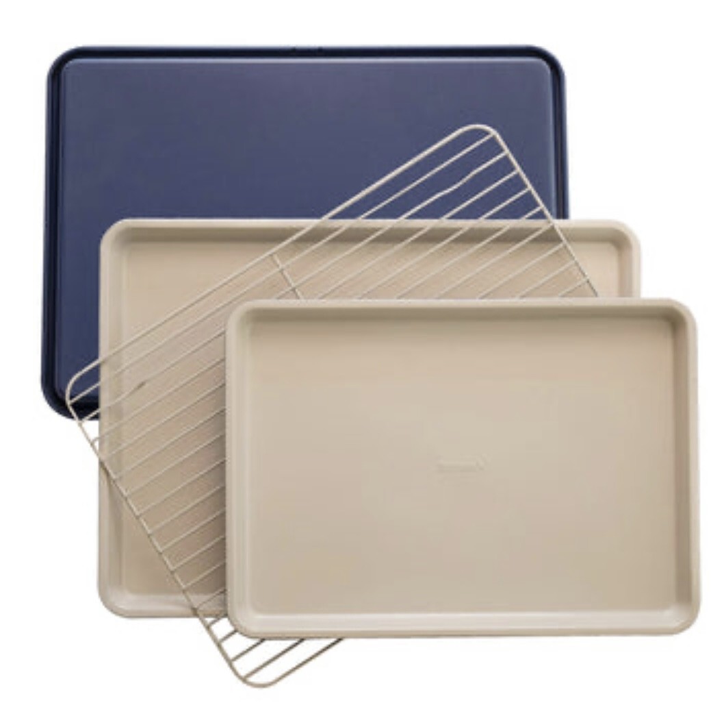 (image for) (2481) Baking Pans Set/2 With Wire Rack