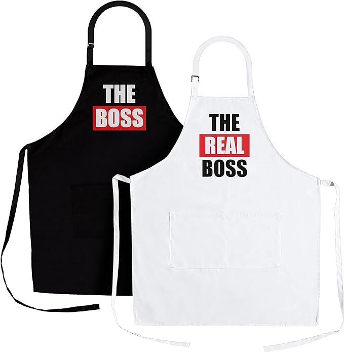 (image for) (D8) Set/2 Aprons - The Boss and The Real Boss