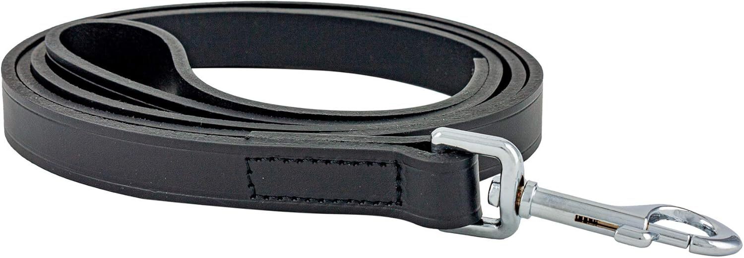(image for) TY Dog Leather 5FT Leash- Black