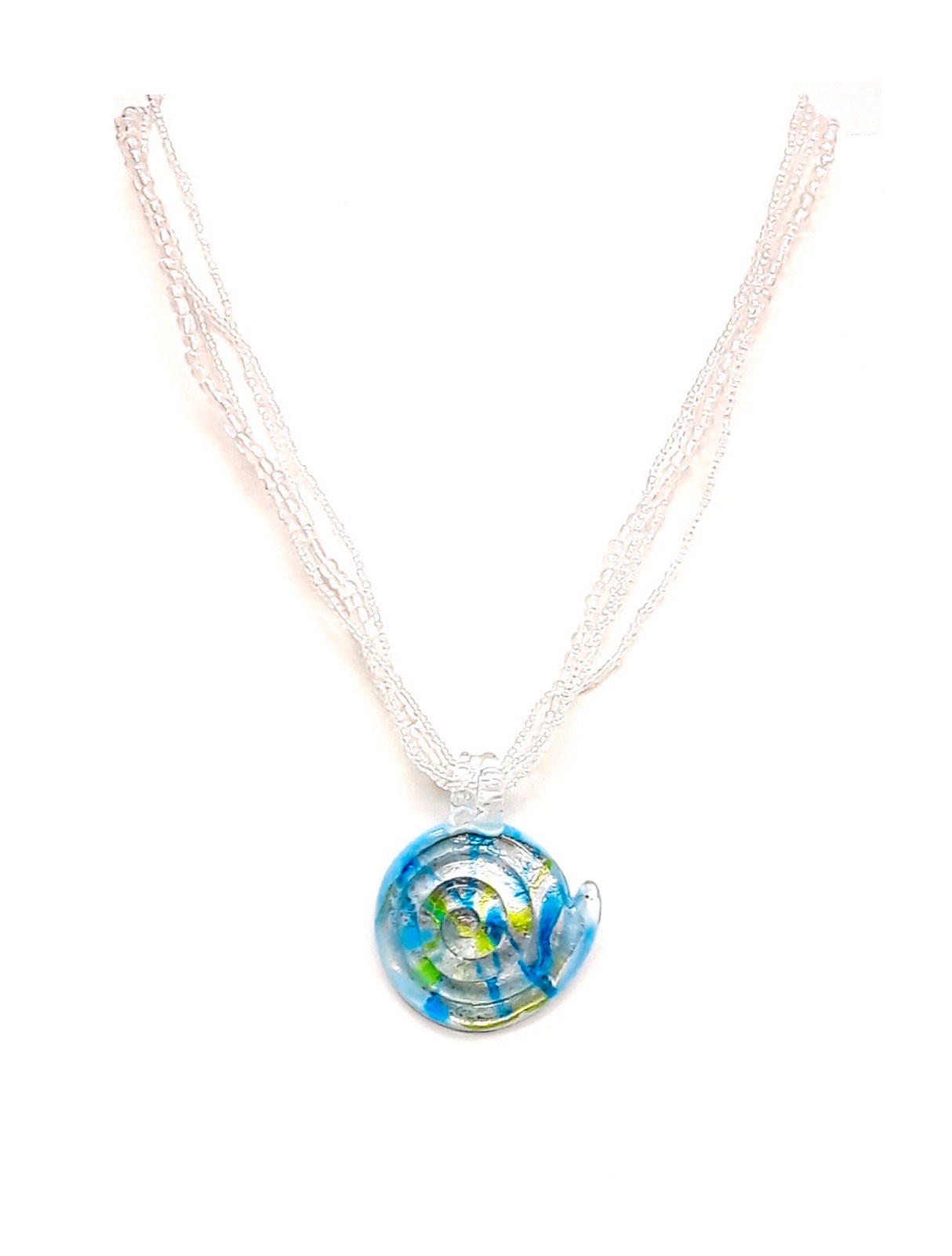 (image for) Spiral Shell Aquamarine Necklace